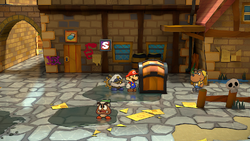 Last treasure chest in the Rogueport in the remake of Paper Mario: The Thousand-Year Door for the Nintendo Switch.
