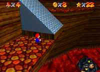 Mario in Lethal Lava Land's volcano