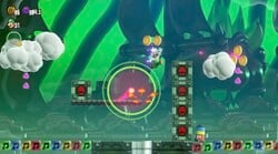 The Wonder Effect in the Fluff-Puff Peaks Flying Battleship level in Super Mario Bros. Wonder