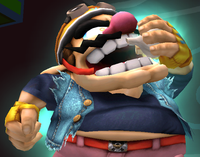 Wario eating Garlic.