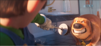 Francis attacking Mario and Luigi