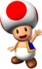 Artwork of Toad for Mario Party 6 (also used for Dance Dance Revolution: Mario Mix, Mario Party 7, New Super Mario Bros. and Mario Kart Wii)