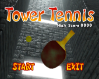 Tower Tennis title screen.