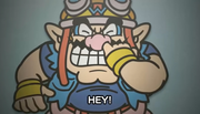 The group shouting at Wario
