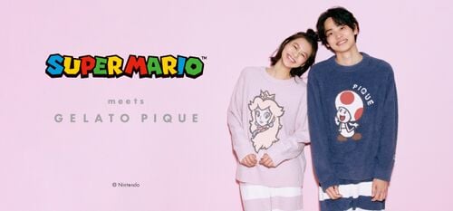 Promotional banner for the Super Mario meets Gelato Pique collection