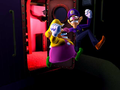 Wario and Waluigi enter a room, just to realize that there's no floor.