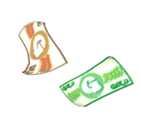 Paper money as seen in Luigi's Mansion