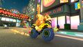 Donkey Kong, Rosalina, Yoshi, and King Boo racing down Times Square