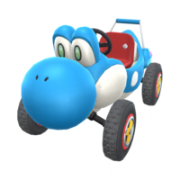 Light-blue Turbo Yoshi from Mario Kart Tour