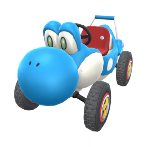 Light-blue Turbo Yoshi from Mario Kart Tour