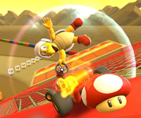 The icon of the Baby Peach Cup challenge from the Peach Tour in Mario Kart Tour