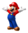 Mario with his hands up.