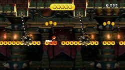 Screenshot of Mario in Cashless Castle Crawl, a Special Challenge Mode level in New Super Mario Bros. U.