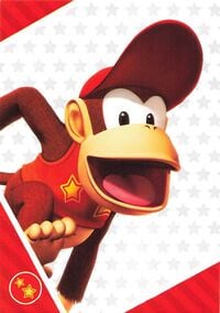 Diddy Kong close-up card from the Super Mario Trading Card Collection