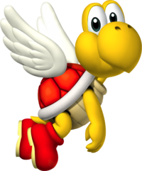Artwork of a Koopa Paratroopa in  New Super Mario Bros. (later used in Mario Super Sluggers, New Super Mario Bros. Wii and Super Mario Run)