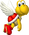 Artwork of a Koopa Paratroopa in  New Super Mario Bros. (later used in Mario Super Sluggers, New Super Mario Bros. Wii and Super Mario Run)