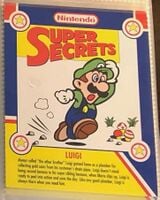 Luigi's Nintendo Super Secrets card.