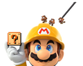 Builder Mario and three Goombas