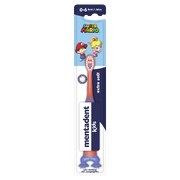 Mentadent toothbrush with a color scheme inspired by Baby Mario