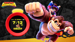 Promotional image showcasing the Donkey Kong Bananza theme for Nintendo Sound Clock: Alarmo