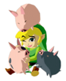 Link & Pigs Zelda: The Wind Waker