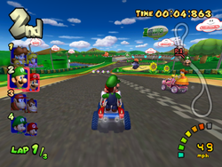 The 100cc version of Luigi Circuit, from Mario Kart Double Dash!!