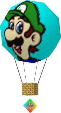 Rendered model of a hot air balloon from Mario Kart 64