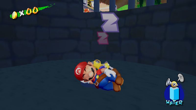 File:Mario sleeping under the bell tower.jpg