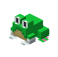 A green Kleptoad as a temperate frog in Minecraft