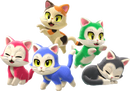 Art of cats from Super Mario 3D World + Bowser's Fury