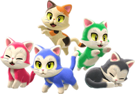 Art of cats from Super Mario 3D World + Bowser's Fury