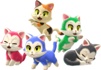 Art of cats from Super Mario 3D World + Bowser's Fury