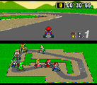Mario racing on the course