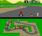 Mario racing on the course