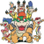 Bowser and the Koopalings introducing themselves to Mario and Yoshi in Super Mario Story Quiz Picture Book 2: Mario's Sports Day (「スーパーマリオおはなしクイズえほん 2 マリオの うんどうかい」).
