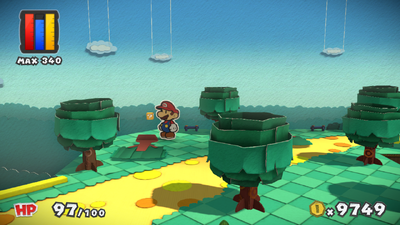 Third ? Block in Sacred Forest of Paper Mario: Color Splash.