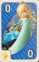 UNO Mario Kart Rosalina blue card with lightning item