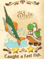 "Caught a fast fish." discovery from Snurfboard Habitat in Yoshi and the Mysterious Book