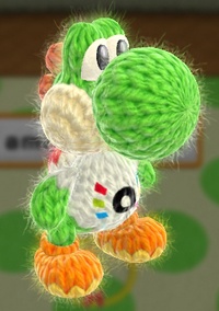 Amiibo Yoshi, from Yoshi's Woolly World.