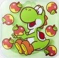 Yoshi sitting with a Yoshi Fruit