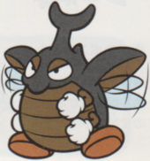 Artwork of a Battle Beetle, from Super Mario Land 2: 6 Golden Coins.