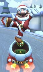 Mario (Santa) performing a trick.