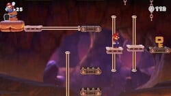 Screenshot of Fire Mountain level 3-5 from the Nintendo Switch version of Mario vs. Donkey Kong