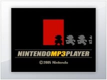 The Super Mario Bros.–themed Nintendo MP3 Player splash screen