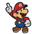 Animated sprite of Mario with the rhythm status effect