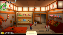 The Souvenir Shop, a location at Shogun Studios in Paper Mario: The Origami King.
