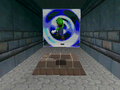 Luigi falls into Bowser in the Fire Sea in Super Mario 64 DS.