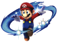 Artwork of Mario spinning from Super Mario Galaxy.