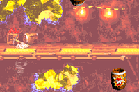 The location of the Warp Barrel in Squawks's Shaft in the Game Boy Advance version