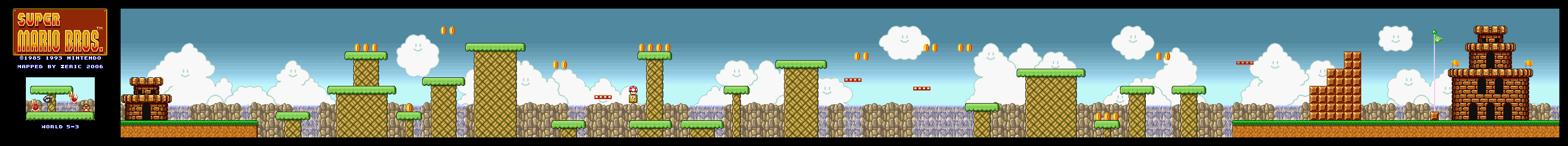 Map of World 5-3 (Super Mario All-Stars version)
